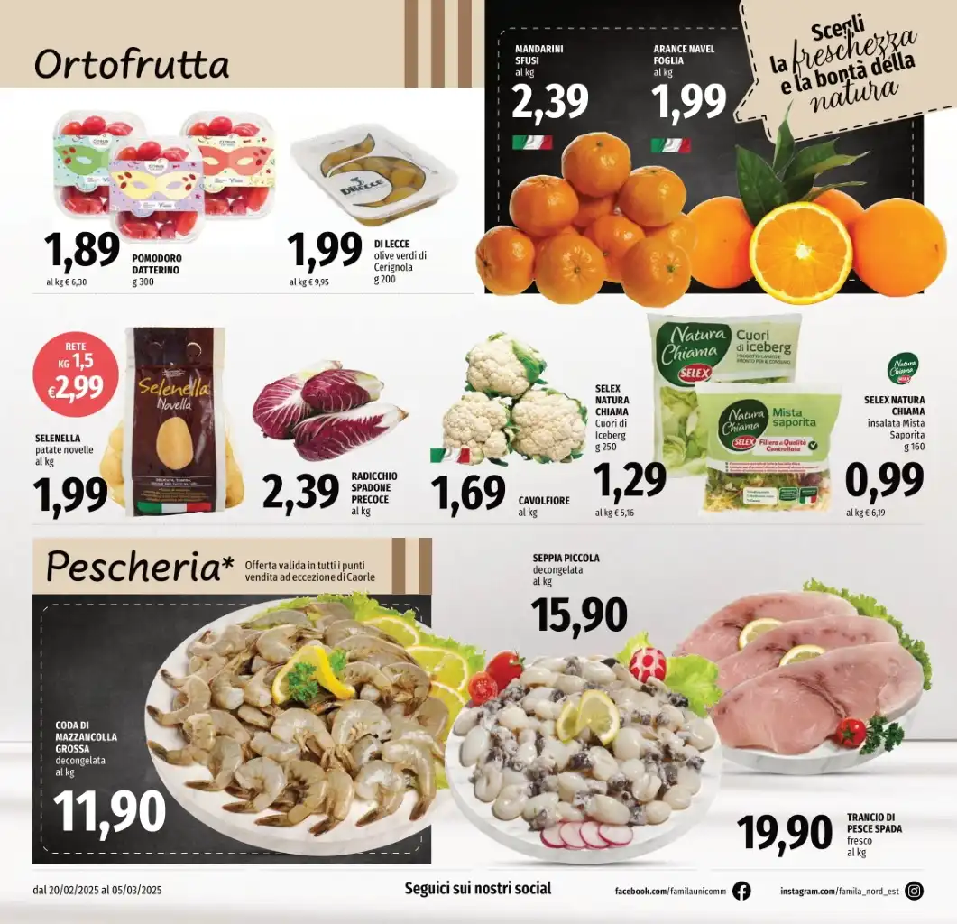 Volantino Famila Tagliati per il Risparmio dal 20/02 al 5/03/2025
