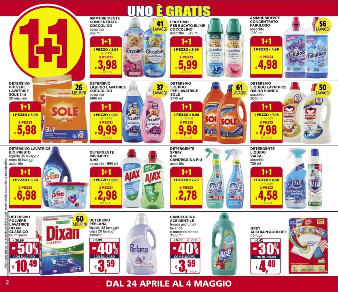 Volantino Il Gigante 1+1 Gratis dal 24/04 al 4/05/2025