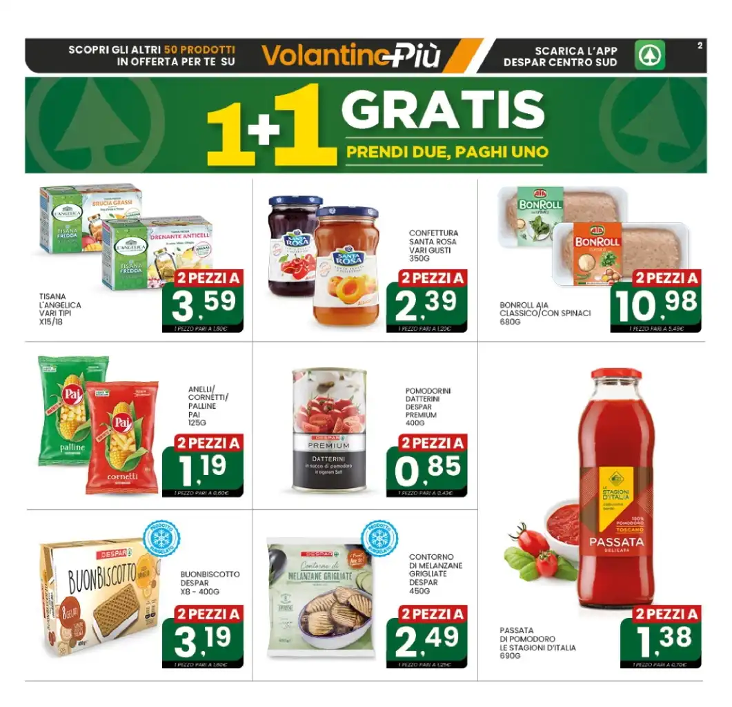 Volantino Despar 1+1 Gratis dal 9 al 14/06/2025