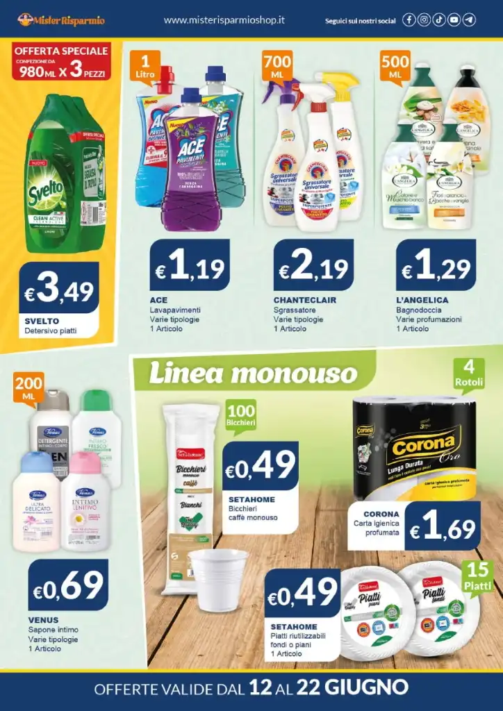 Volantino Mister Risparmio Convenienza dal 12 al 22/06/2025