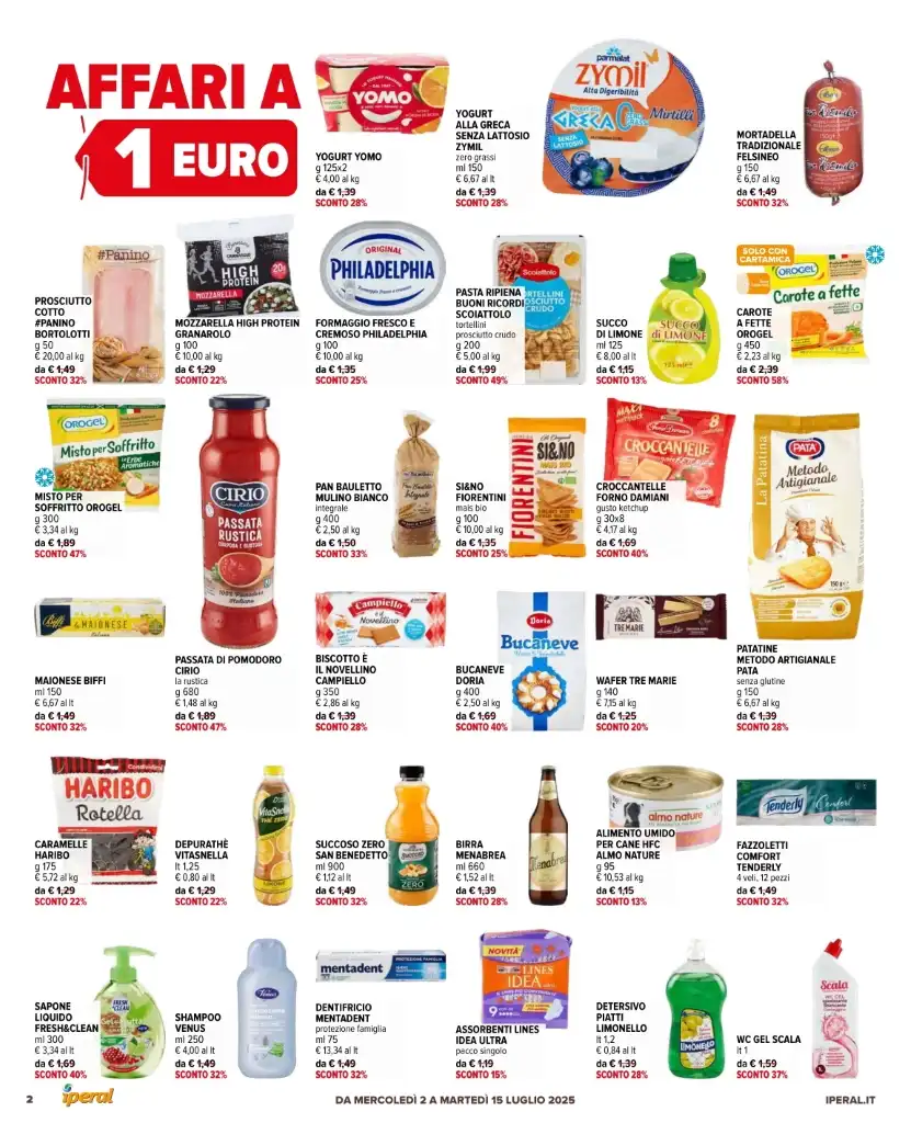 Volantino Iperal Affari a 1€ 2€ 3€ dal 2 al 15/07/2025