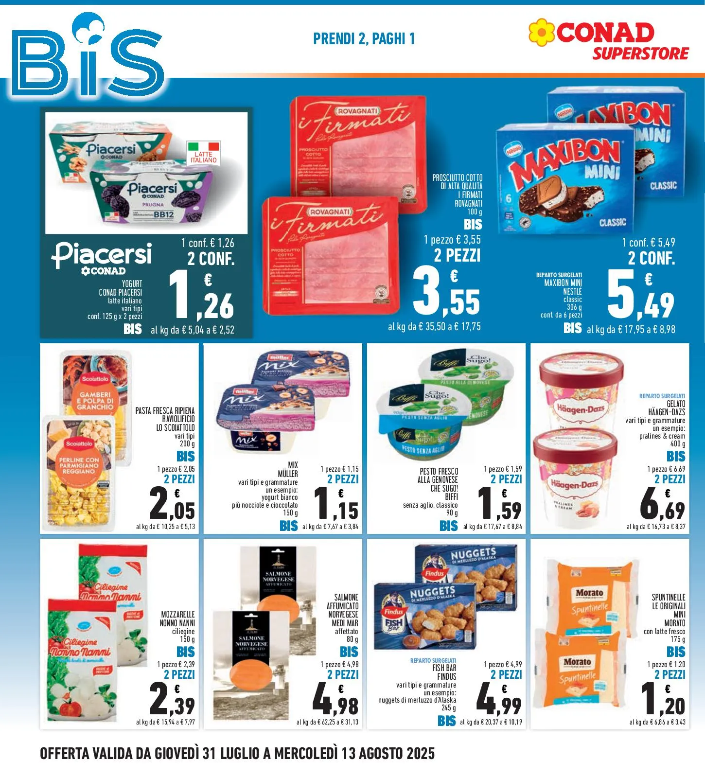 Volantino Conad Superstore Bis fino al 13/08 dal 31/07/2025