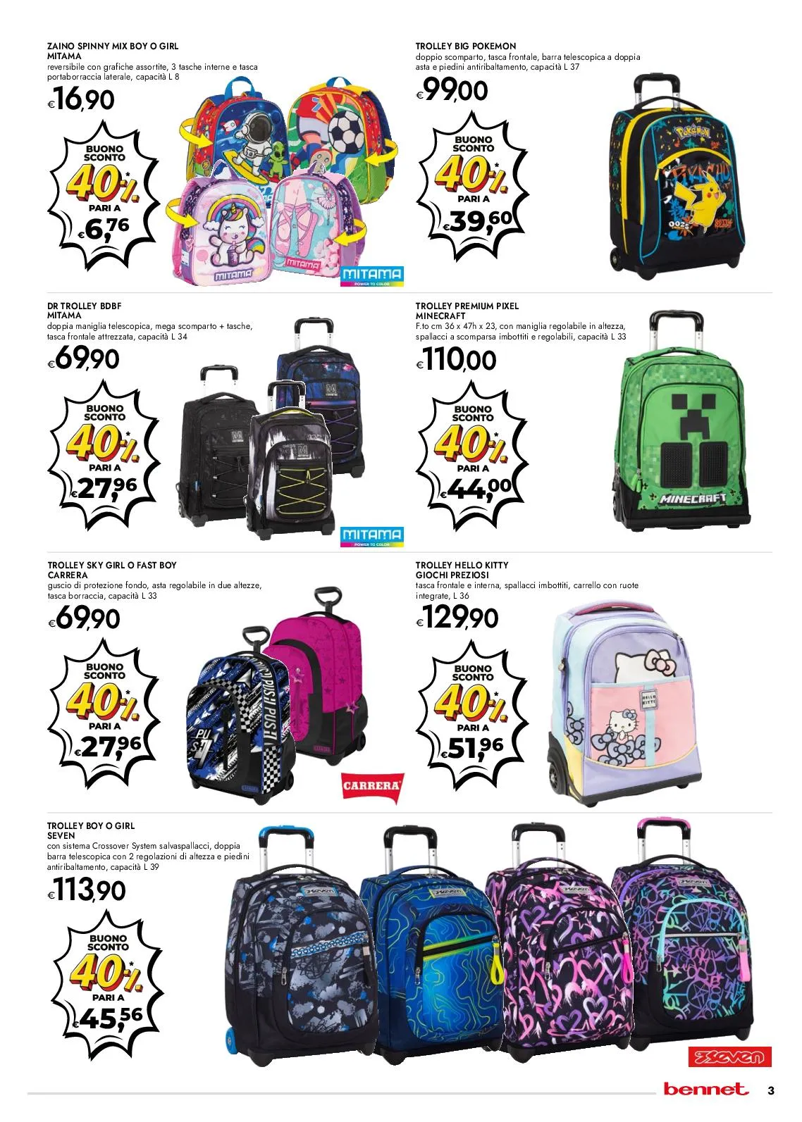 Volantino Bennet Scuola Wow 1Pt dal 31/07 al 17/09/2025