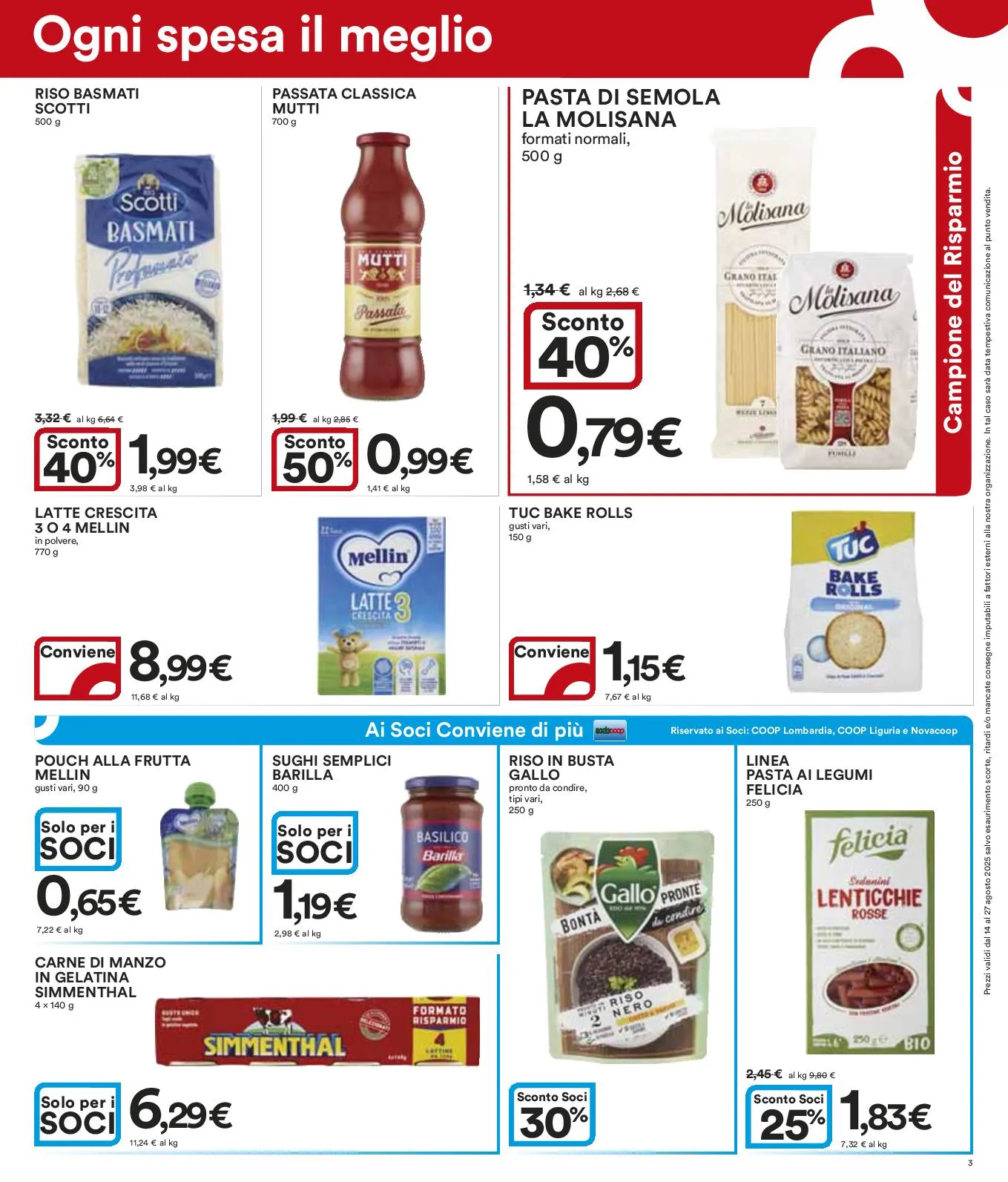 Volantino Ipercoop Prezzi Giù dal 14 dal 27/08/2025