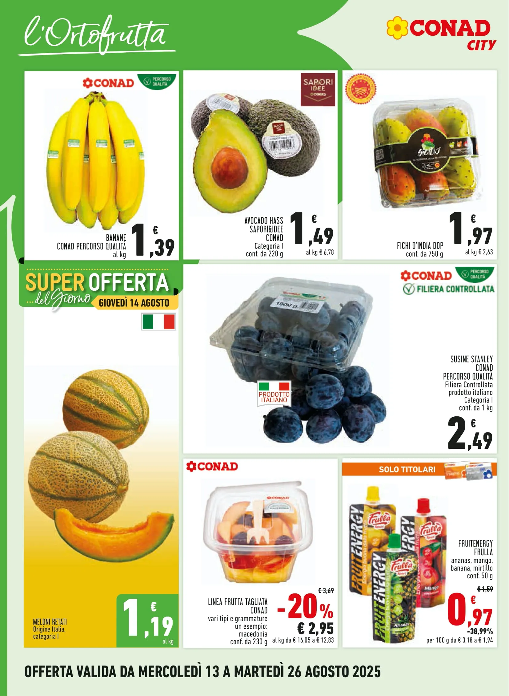 Volantino Conad City Taglio Netto dal 13 al 26/08/2025