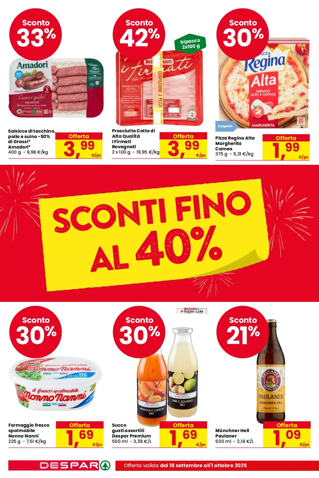 Volantino Despar Sconti fino al 40% dal 18/09 al 1/10/2025