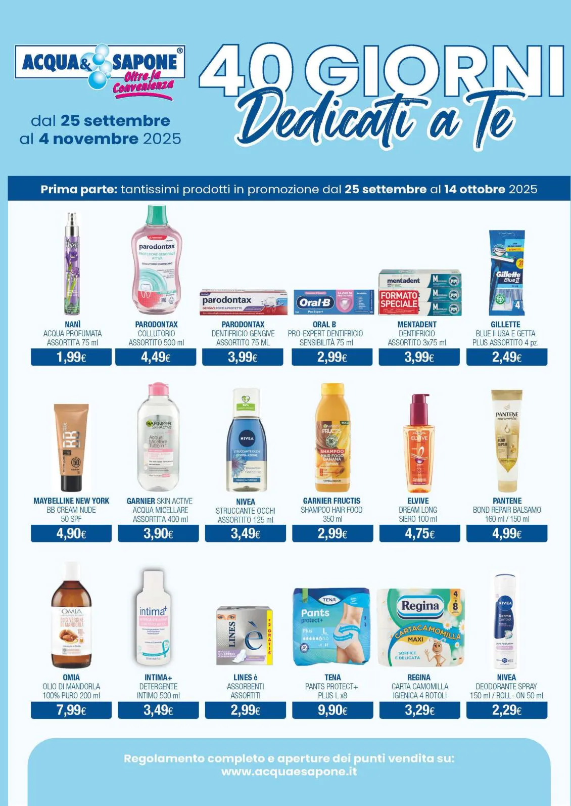 Volantino Acqua e Sapone Dedicati a Te dal 24/09 al 12/10/2025