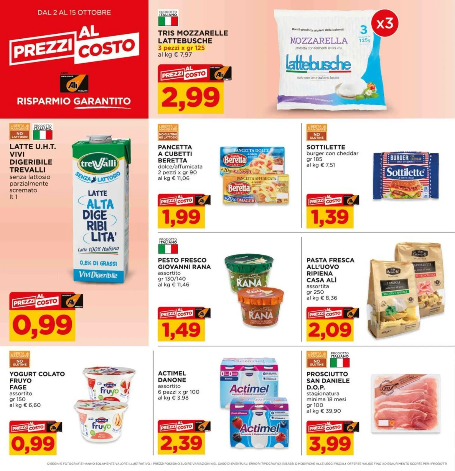 Volantino Alì e Aliper Prezzi al Costo dal 2 al 15/10/2025