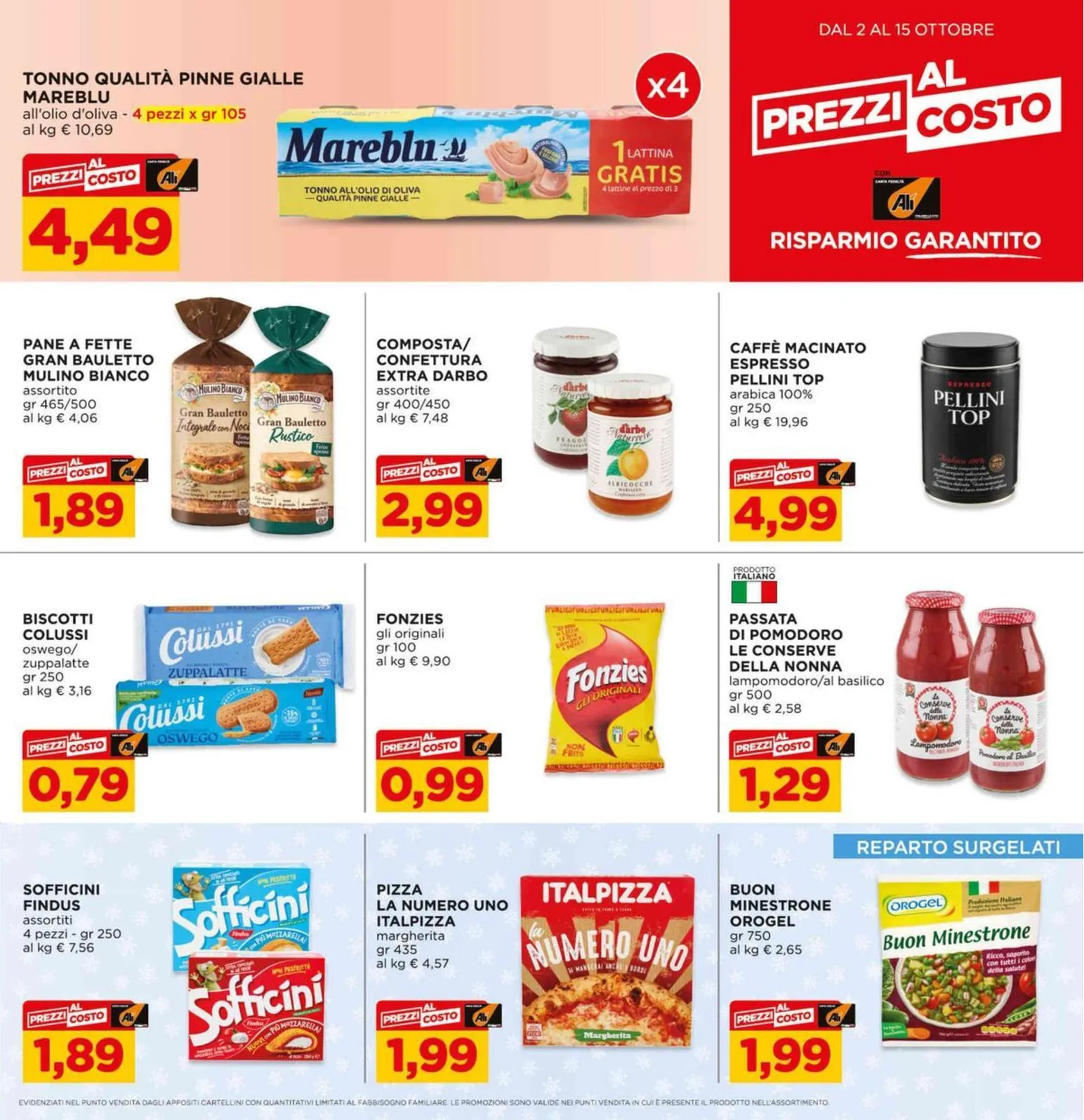 Volantino Alì e Aliper Prezzi al Costo dal 2 al 15/10/2025