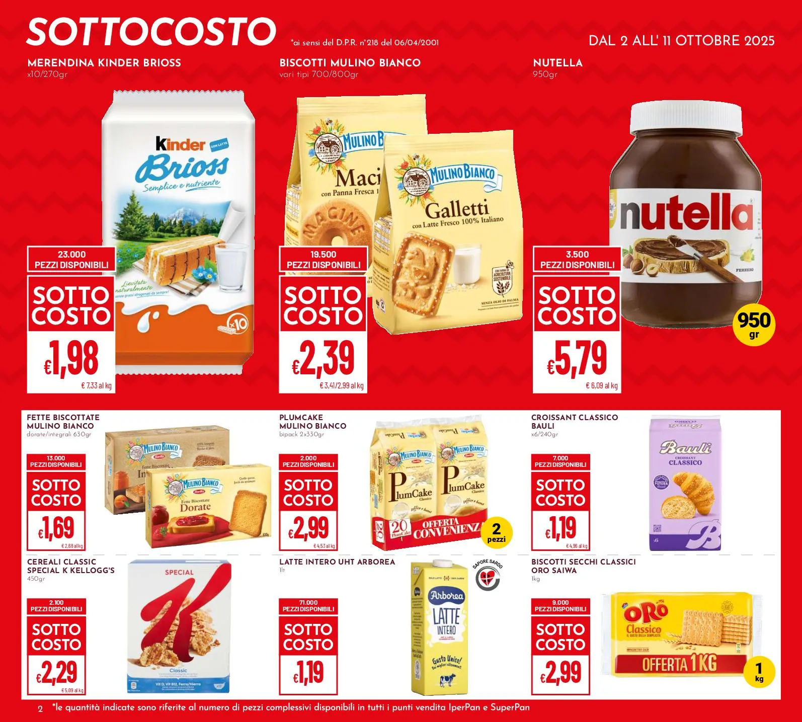 Volantino Pan/IperPan Sottocosto valido dal 2 al 12/10/2025