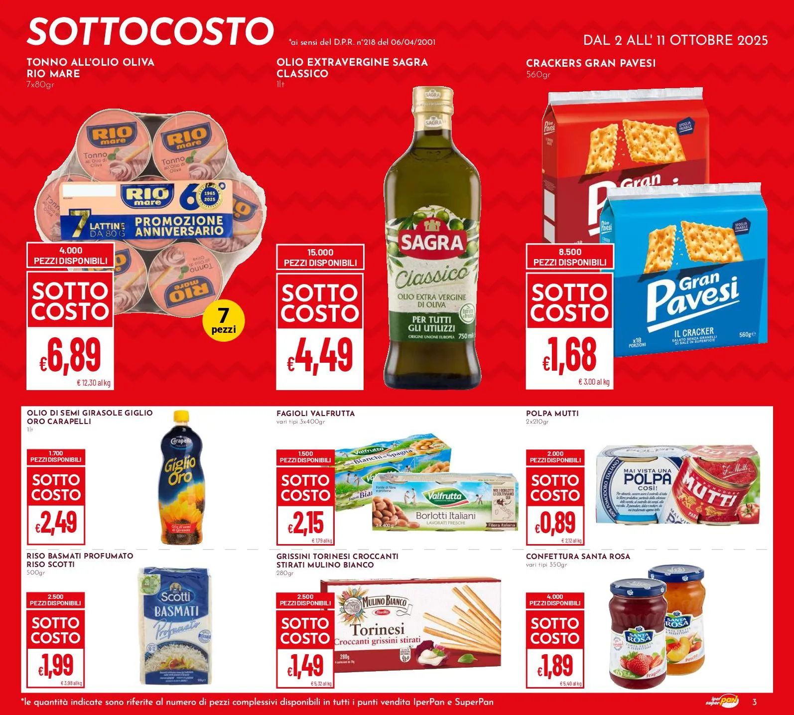 Volantino Pan/IperPan Sottocosto valido dal 2 al 12/10/2025