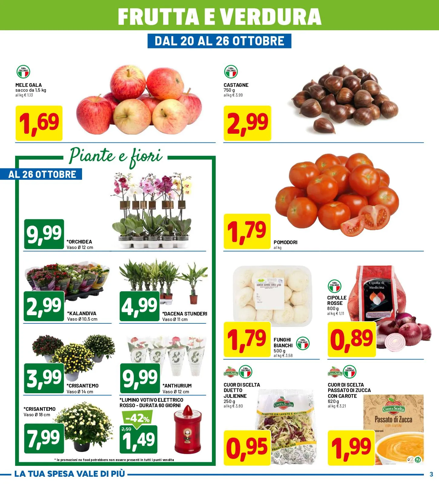 Volantino DPiù Prodotti da 0.50€ a 3€ fino al 26 dal 13/10/2025