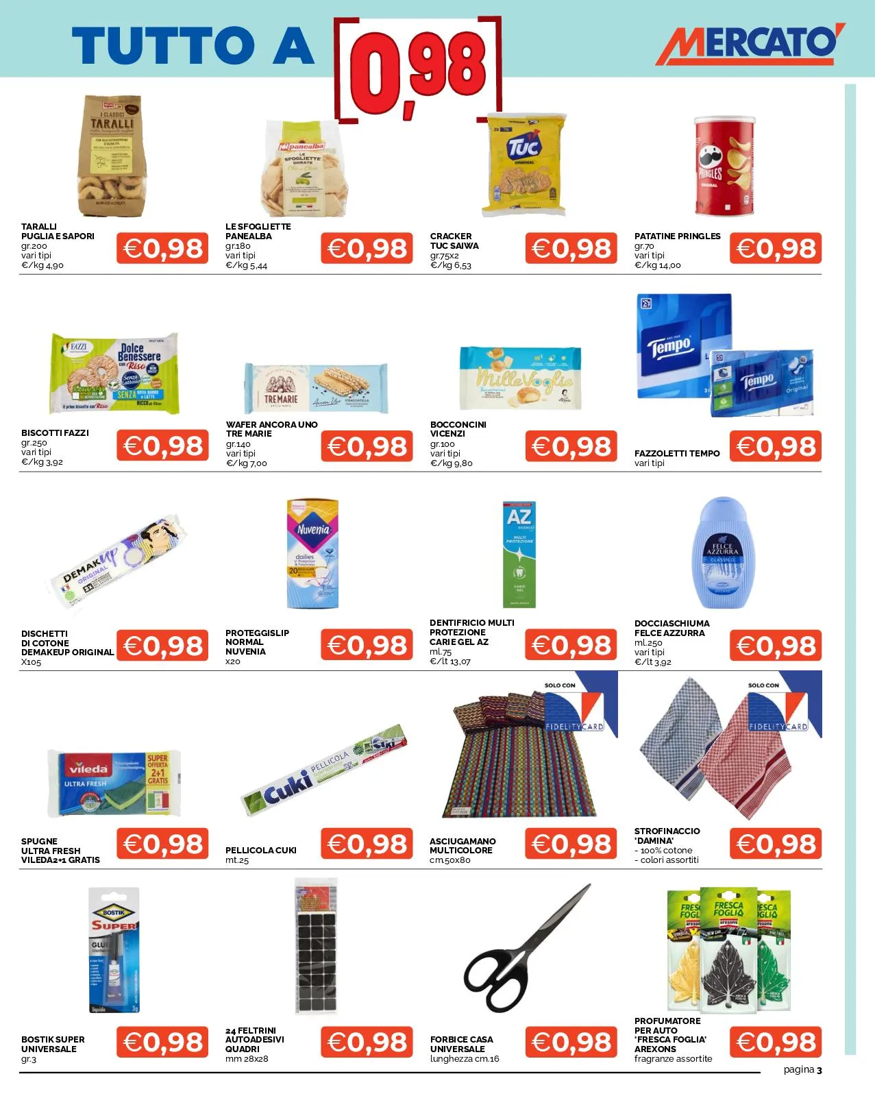 Volantino Mercatò Tutto a 0.98€ 1.48€ 1.98€ dal 13 al 26/10/2025