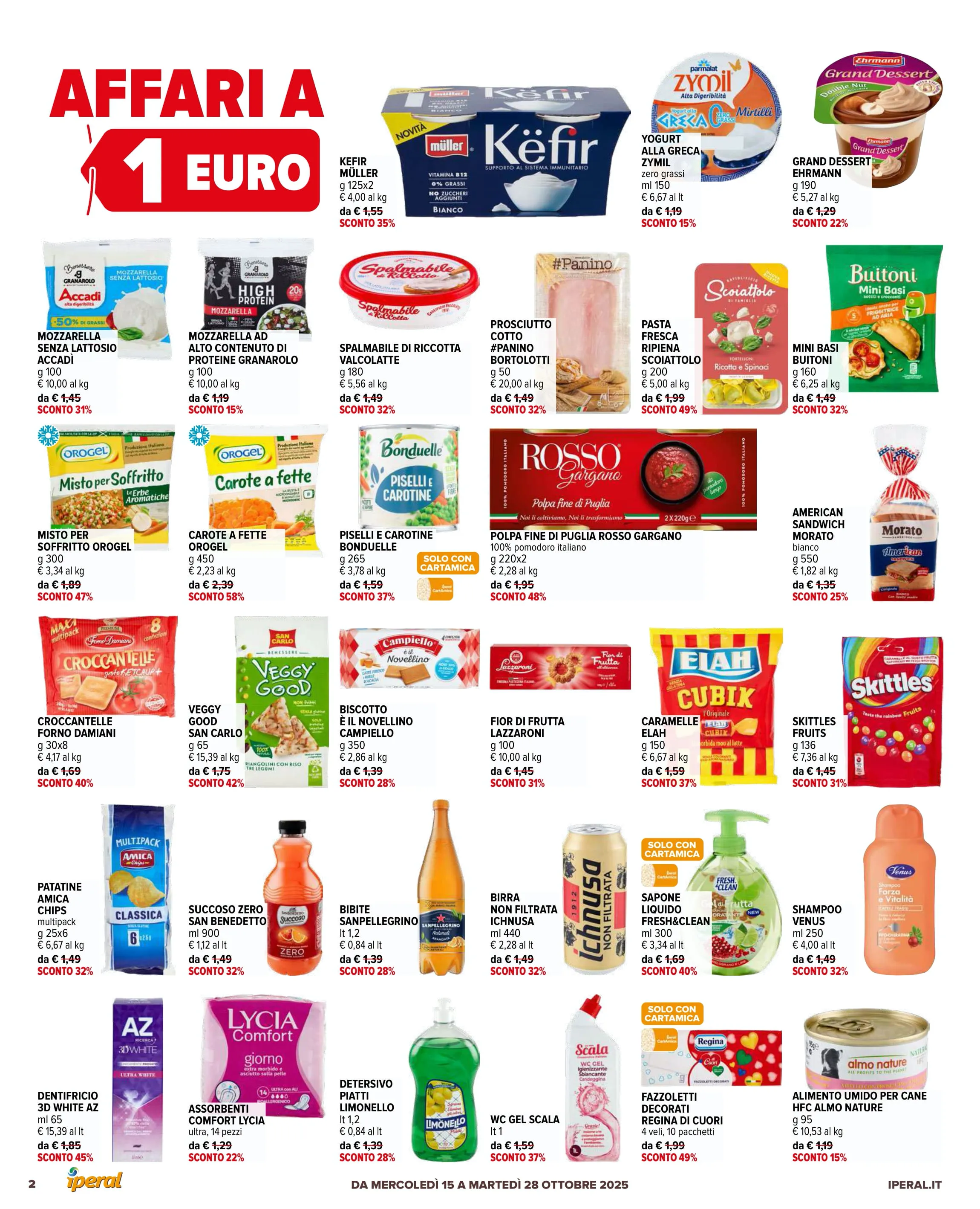 Volantino Iperal Affari a 1€ 2€ 3€ dal 15 al 28/10/2025