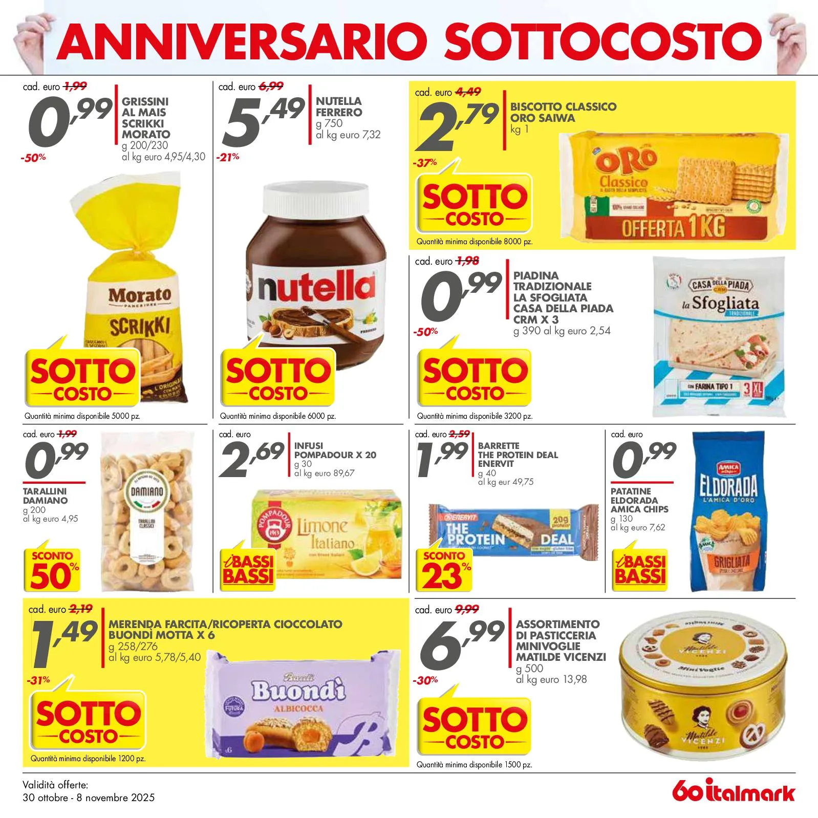 Volantino Italmark Anniversario Sottocosto dal 30/10 all’8/11/2025