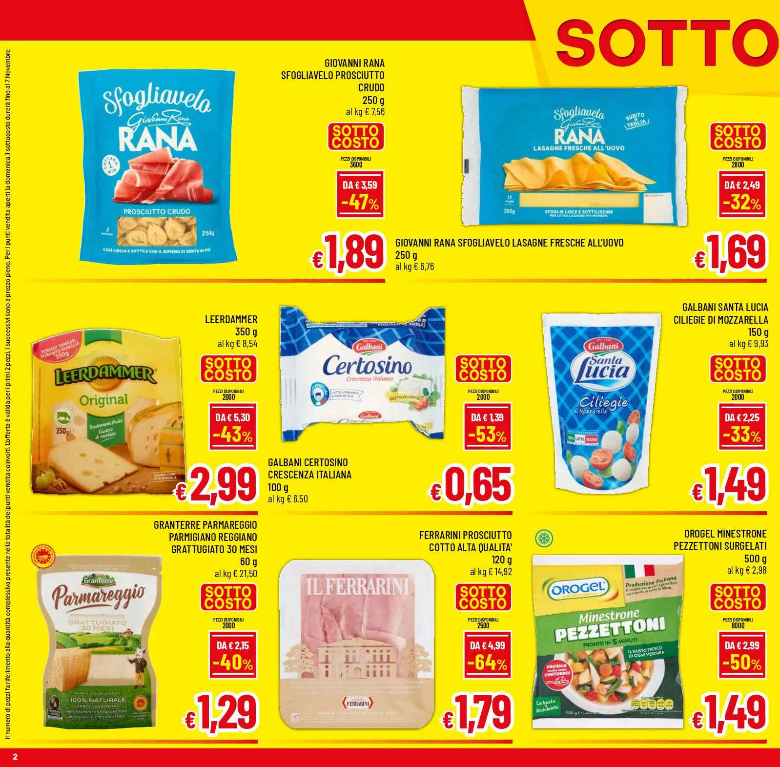 Volantino A&O Sottocosto dal 29/10 all’8/11/2025