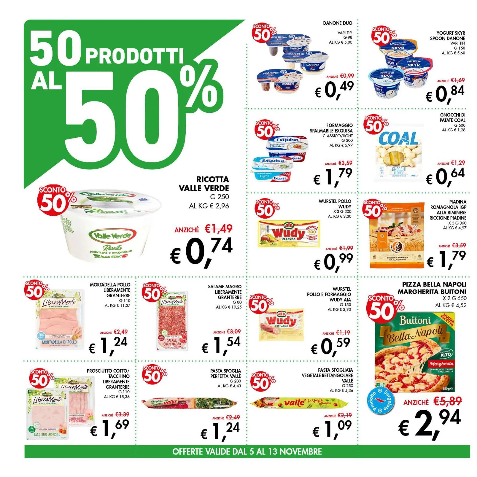 Volantino Coal il Market 50 Prodotti al 50% dal 5 al 13/11/2025