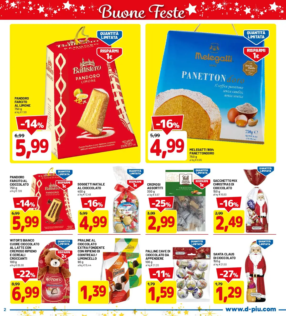 Volantino DPiù Buone Feste 1+1 Gratis dal 1 al 10/12/2025