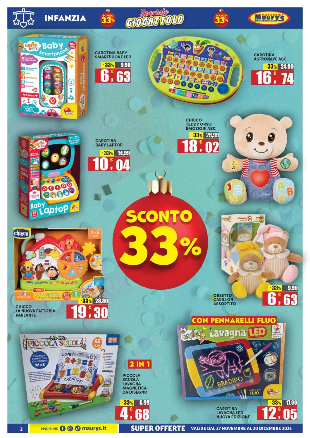 Volantino Maury’s Speciale Giocattoli fino al 20/12/2025