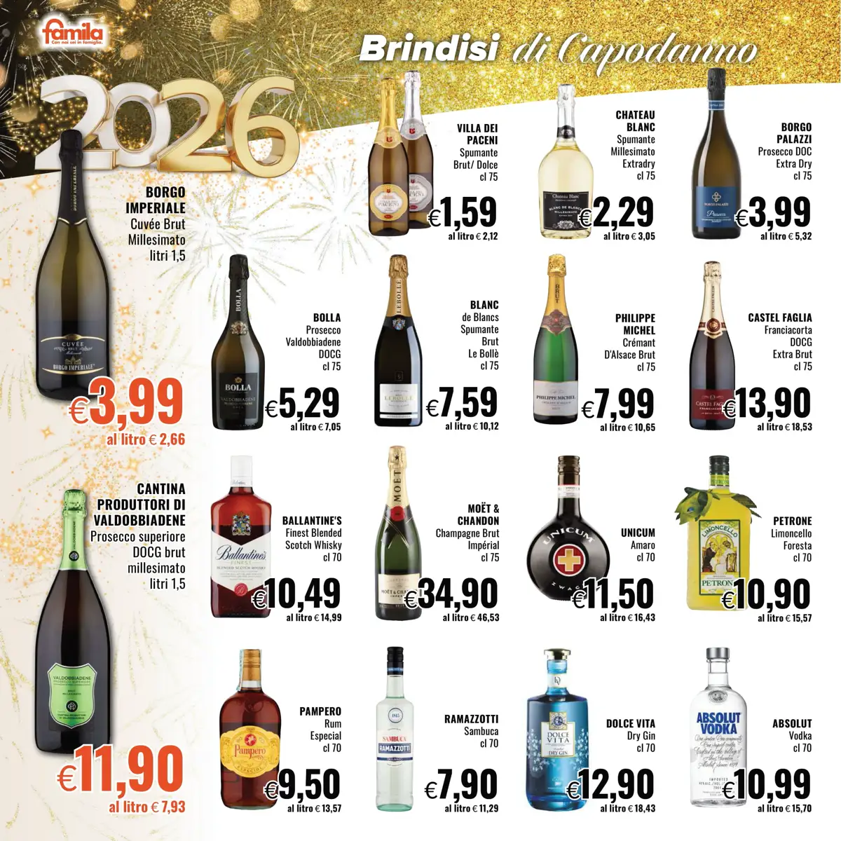 Volantino Famila Offerte Anno Nuovo dal 28/12/2025 al 7/01/2026