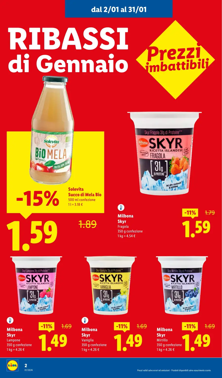 Volantino Lidl Ribassi di Gennaio dal 2 al 31/01/2026