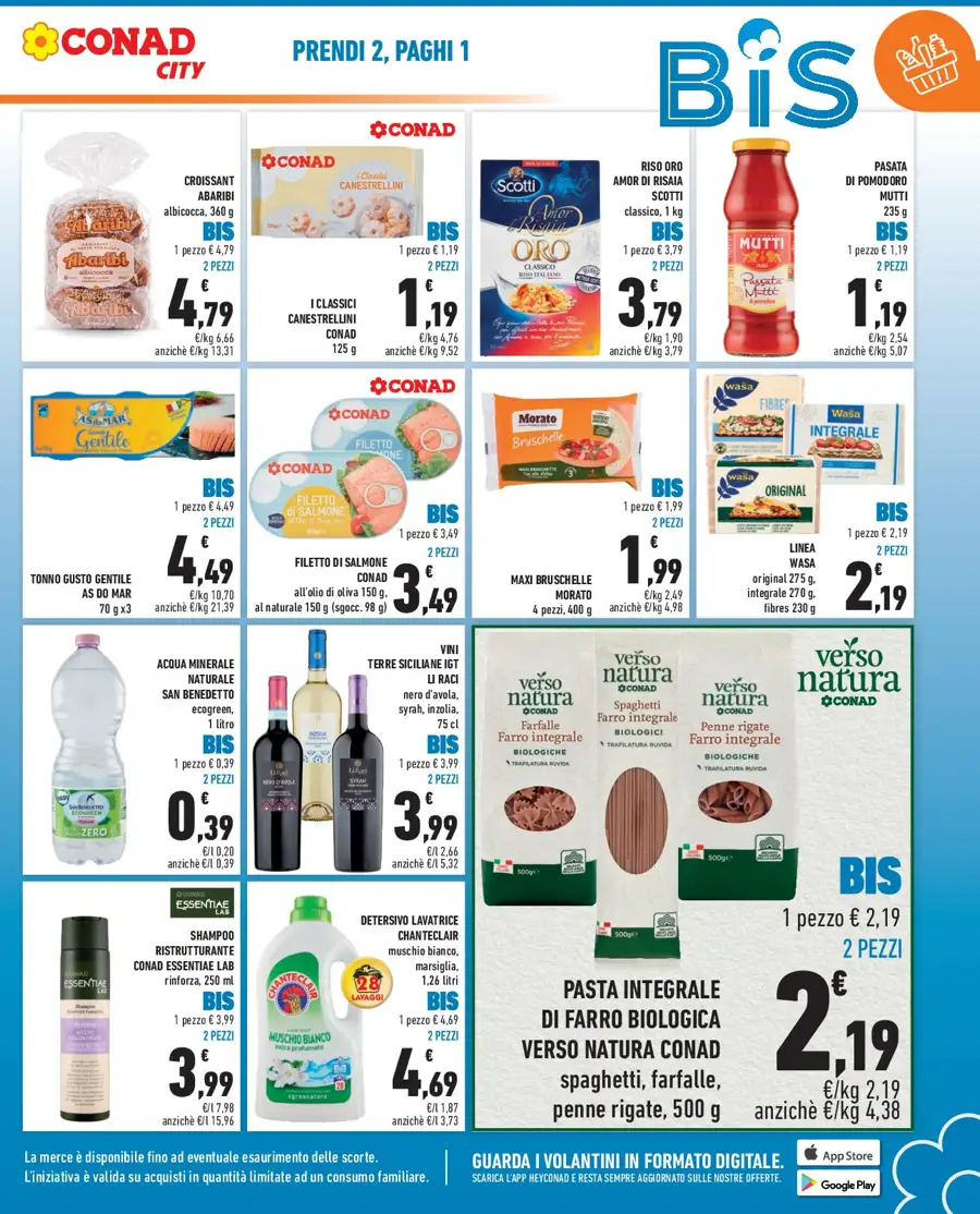 Volantino Conad City Bis Prendi 2 Paghi 1 dal 9 al 15/01/2026