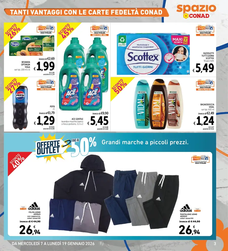 Volantino Spazio Conad Scontissimi fino al 50% dal 7 al 19/01/2026