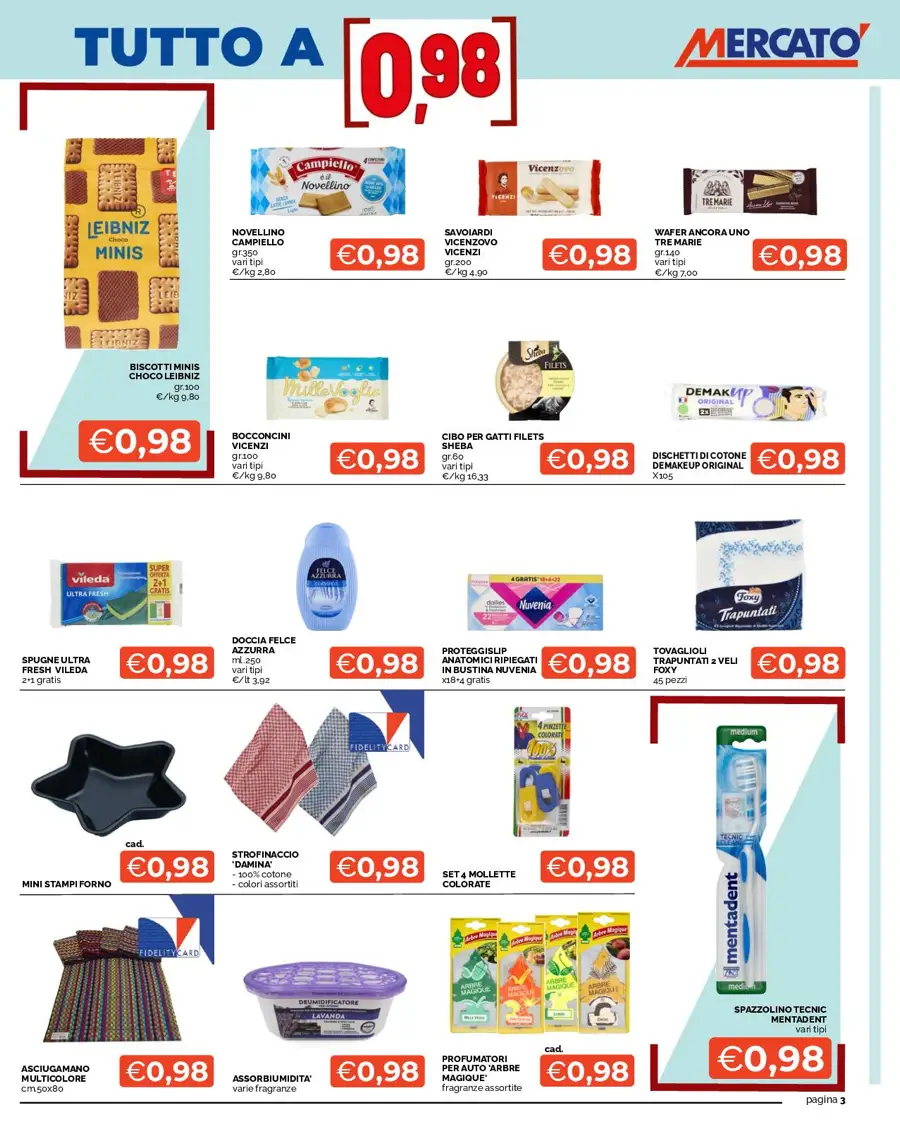 Volantino Mercatò Tutto a 0.98€ 1.48€ 1.98€ dal 22/01 al 4/02/2026