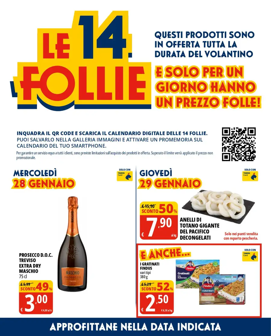 Volantino Tigros Le 14 Follie dal 28/01 al 10/02/2026