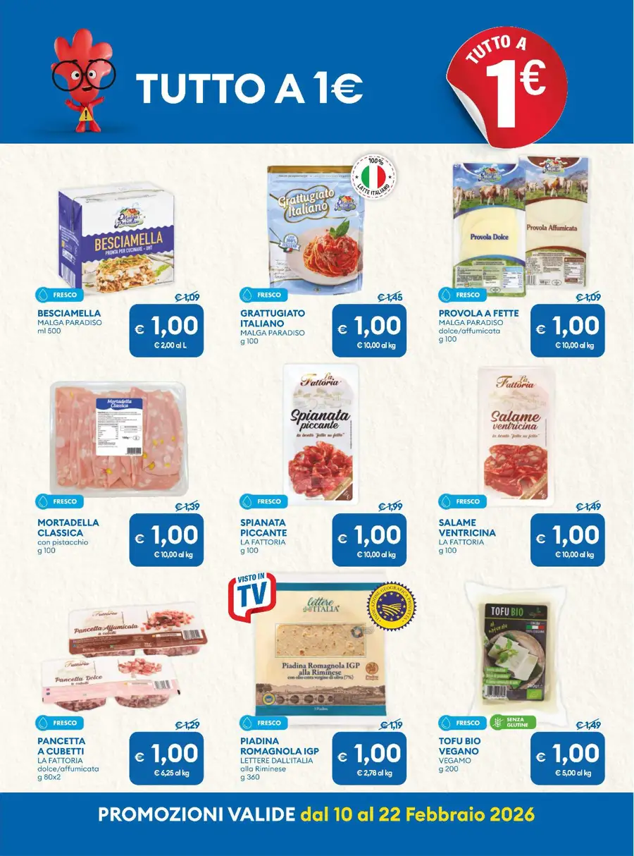Volantino MD Tutto a 1€ fino al 22 dal 10/02/2026