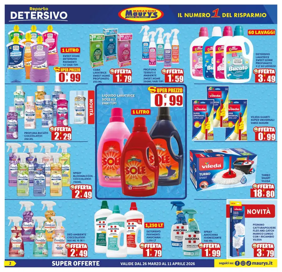 Volantino Maury’s Primavera in Offerta dal 26/03 all’11/04/2026