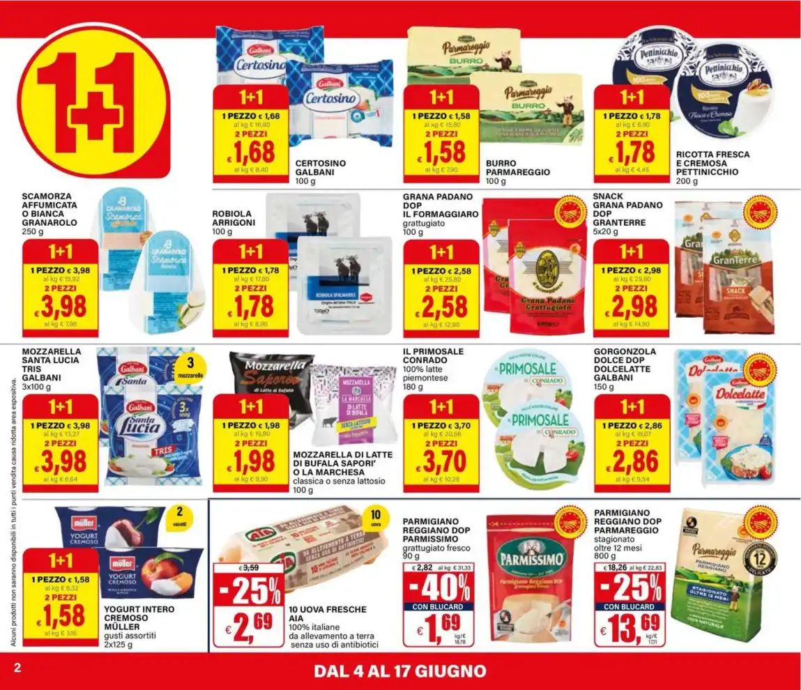 Volantino Il Gigante 1+1 Uno è Gratis dal 4/6 fino al 17/6/2026