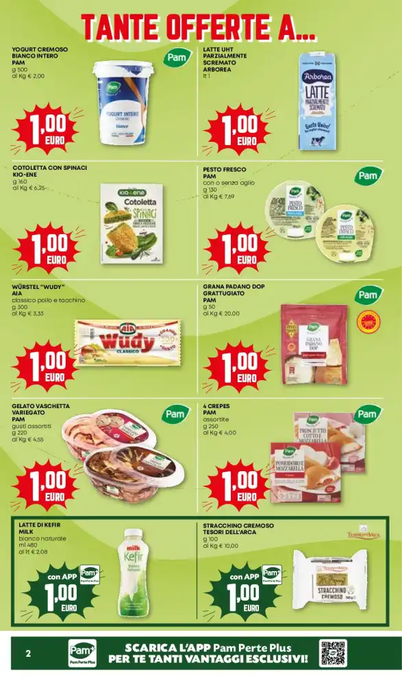 Volantino Pam Tante offerte a 1, 2, 3 euro dal 18/6 fino al 1/7/2026