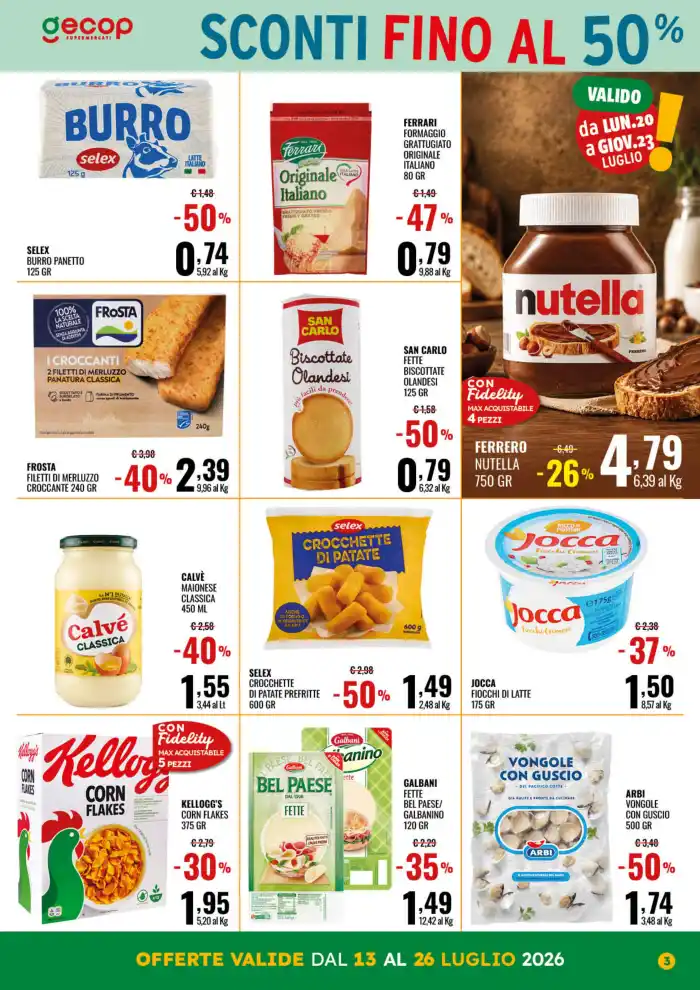 Volantino Gecop Sconti fino al 50% dal 13/7 fino al 26/7/2026