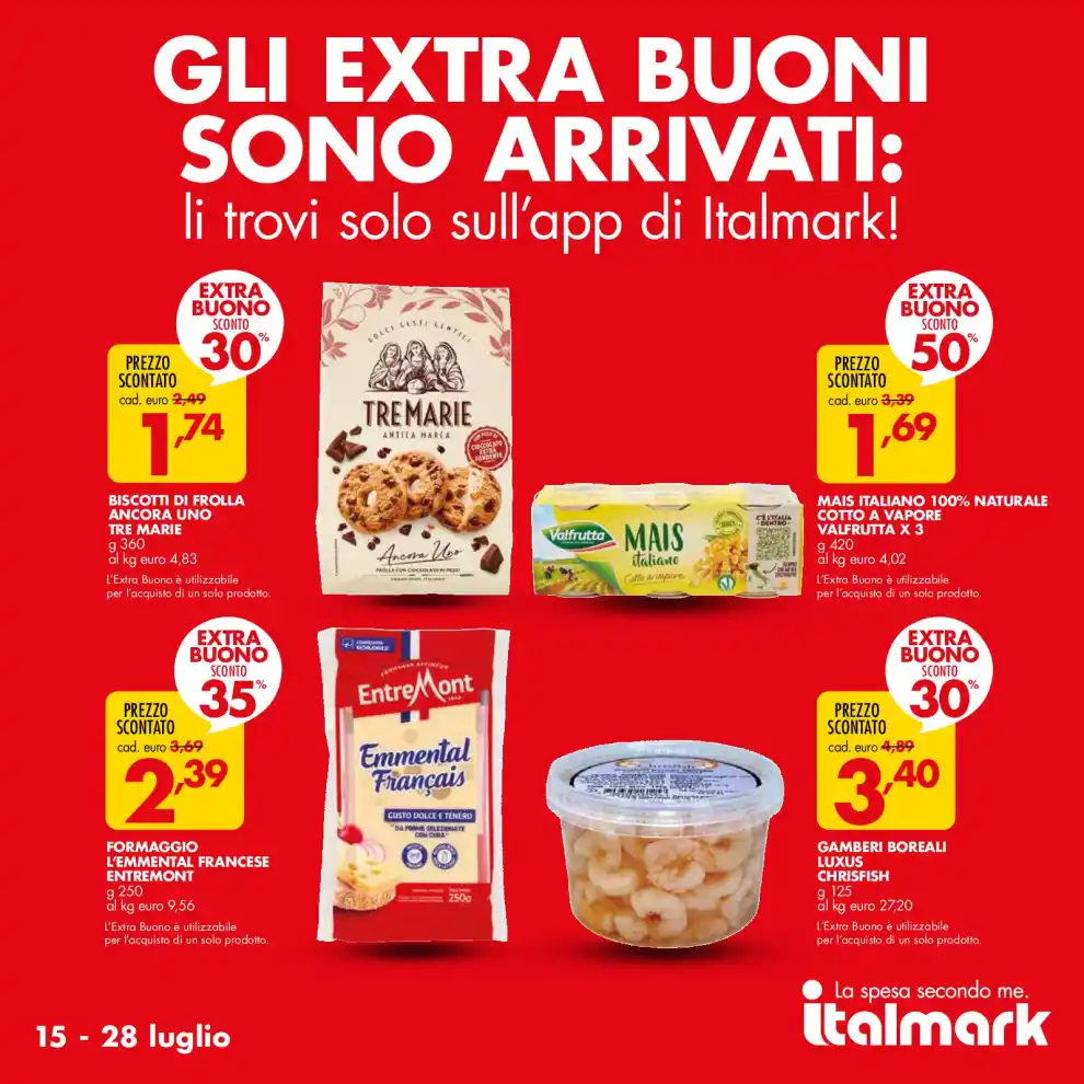 Volantino Italmark Schiaccia costi dal 15/7 fino al 28/7/2026