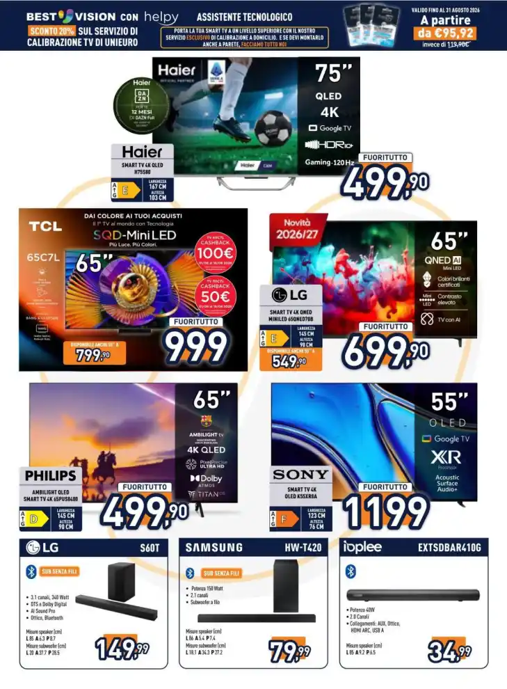 Volantino Unieuro Il vero fuoritutto dal 27/7 fino al 9/8/2026