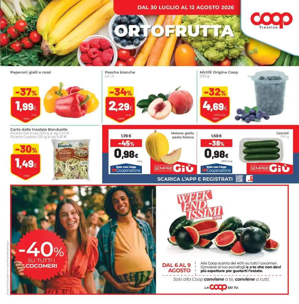 Volantino Coop Trentino Grandi sconti dal 30/7 fino al 12/8/2026