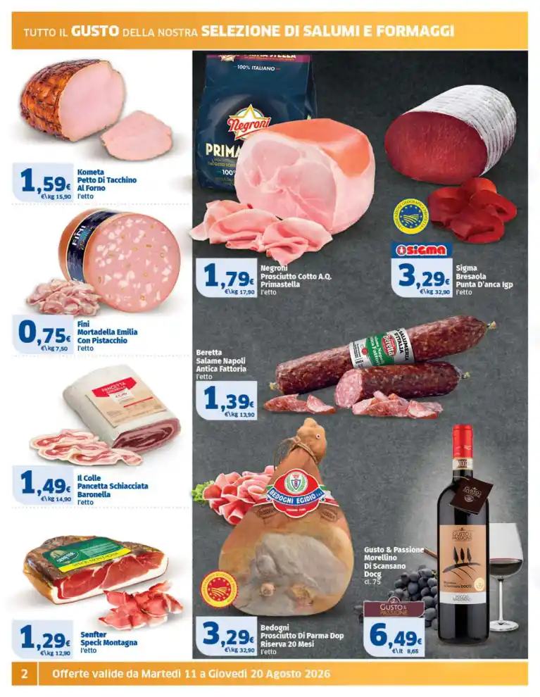Volantino Sigma Scorta Vacanze 2 dal 11/8 fino al 20/8/2026