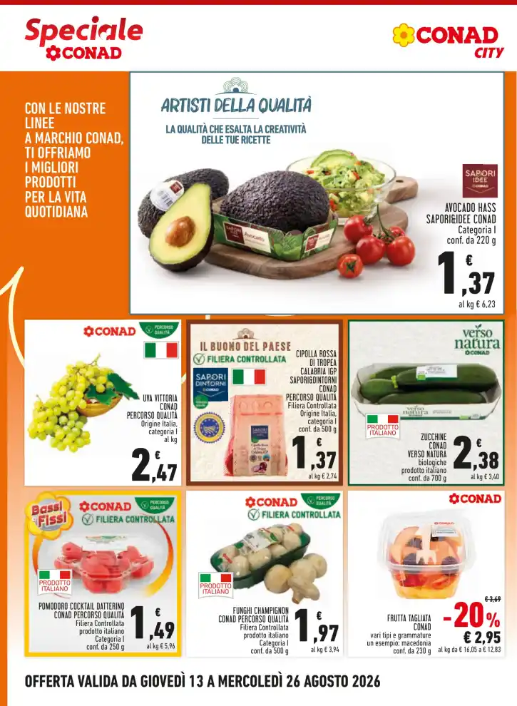 Volantino Conad City Speciale dal 13/8 fino al 26/8/2026