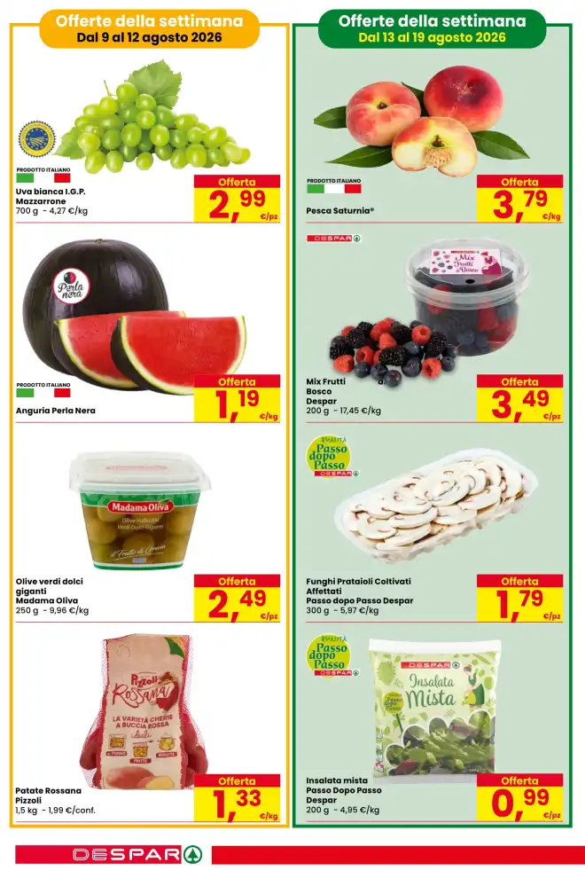 Volantino Despar Offerte a tutto gusto dal 6/8 fino al 19/8/2026