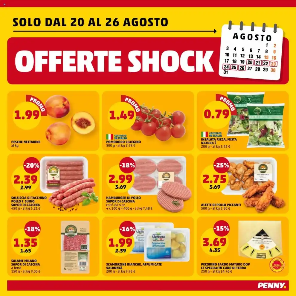 Volantino Penny Market Offerte Shock dal 20/8 fino al 26/8/2026