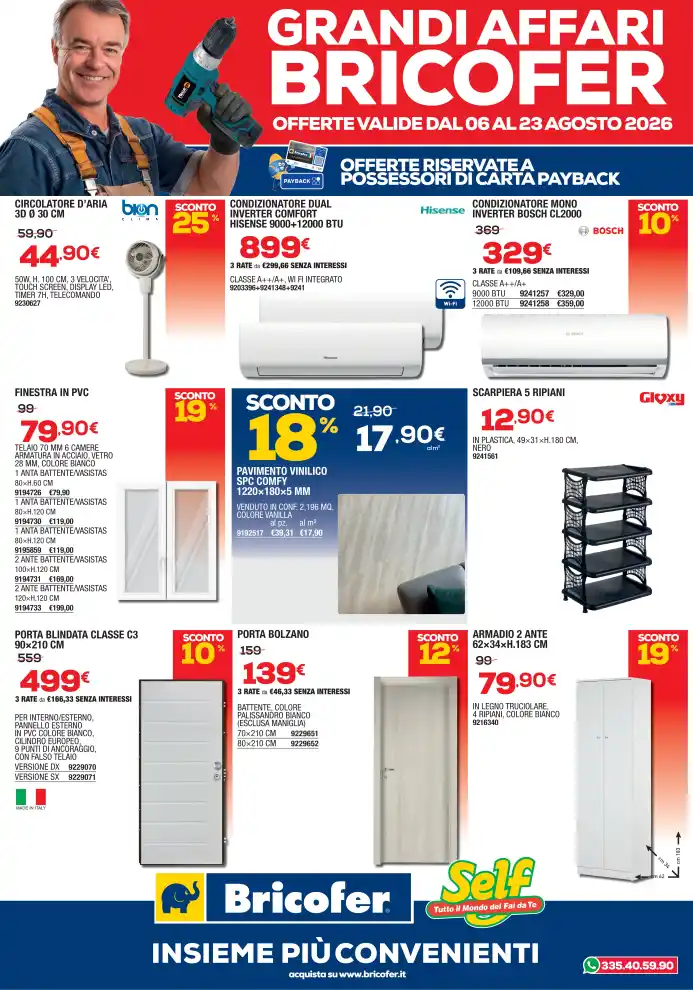 Volantino Bricofer Grandi Affari dal 6/8 fino al 23/8/2026