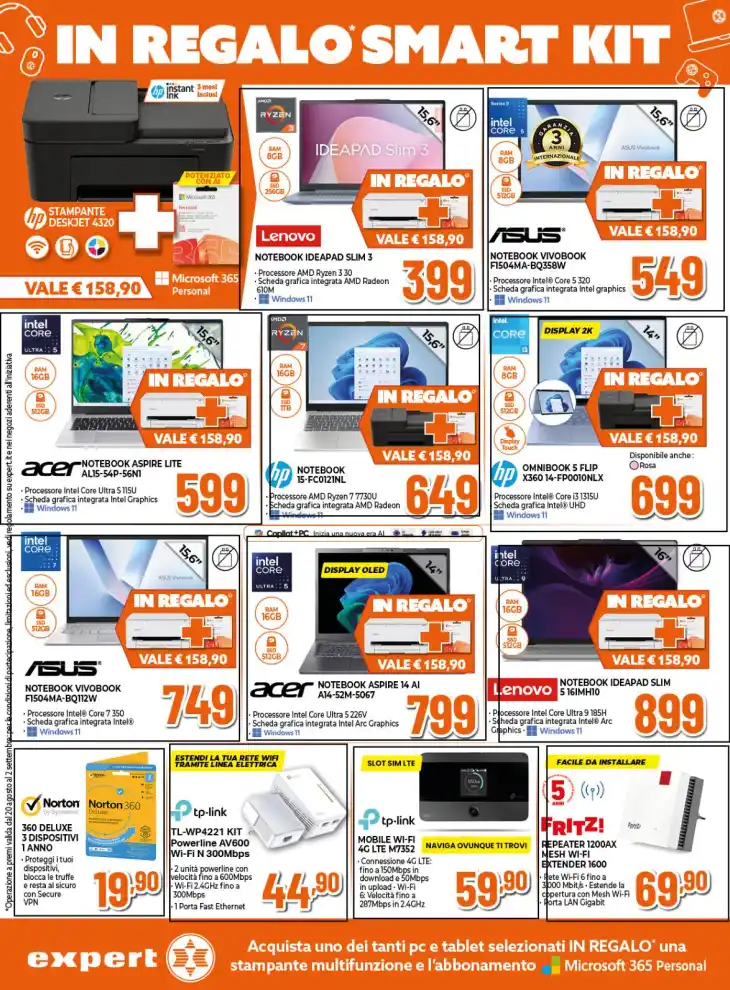 Volantino Expert Tech to School dal 20/8 fino al 2/9/2026