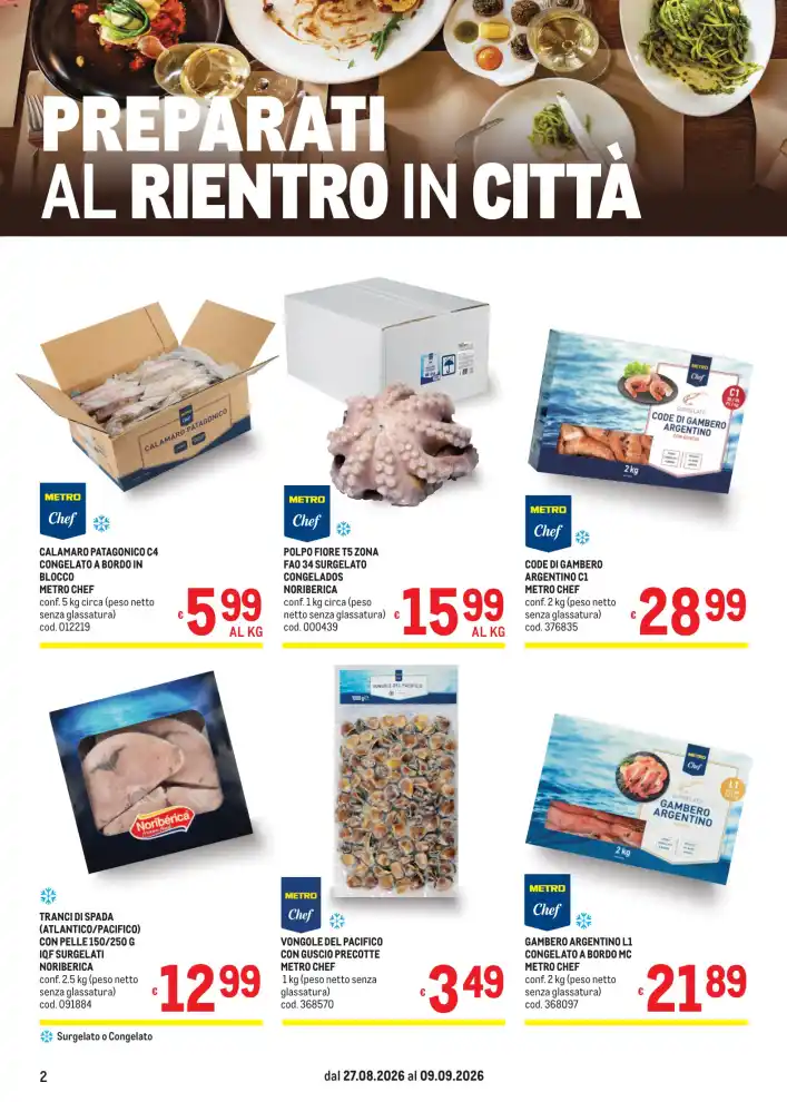 Volantino Metro Per il tuo menù dal 27/8 fino al 9/9/2026