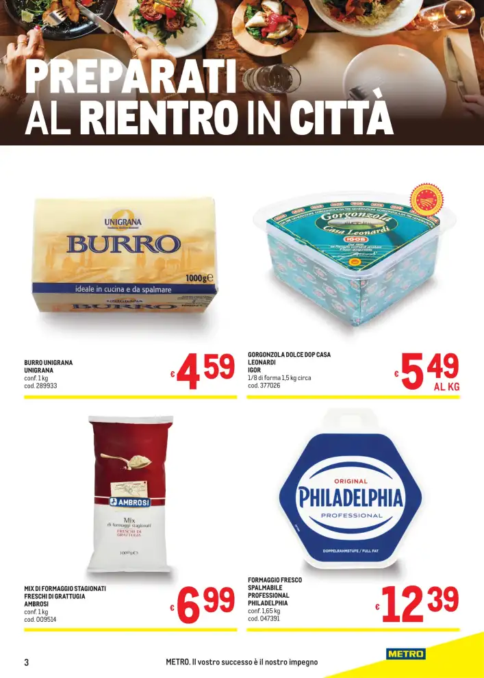 Volantino Metro Per il tuo menù dal 27/8 fino al 9/9/2026