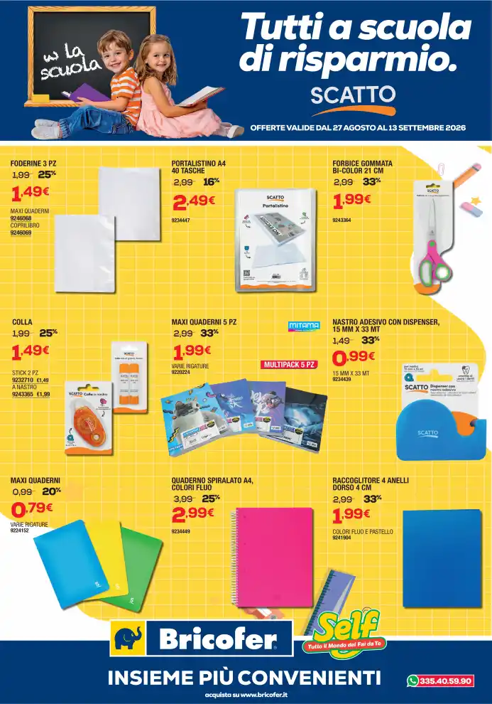 Volantino Self Scuola dal 27/8 fino al 13/9/2026