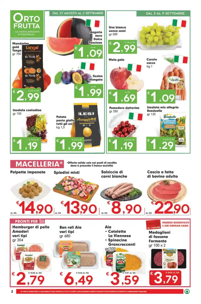 Volantino Despar Scontatissimi dal 27/8 fino al 9/9/2026