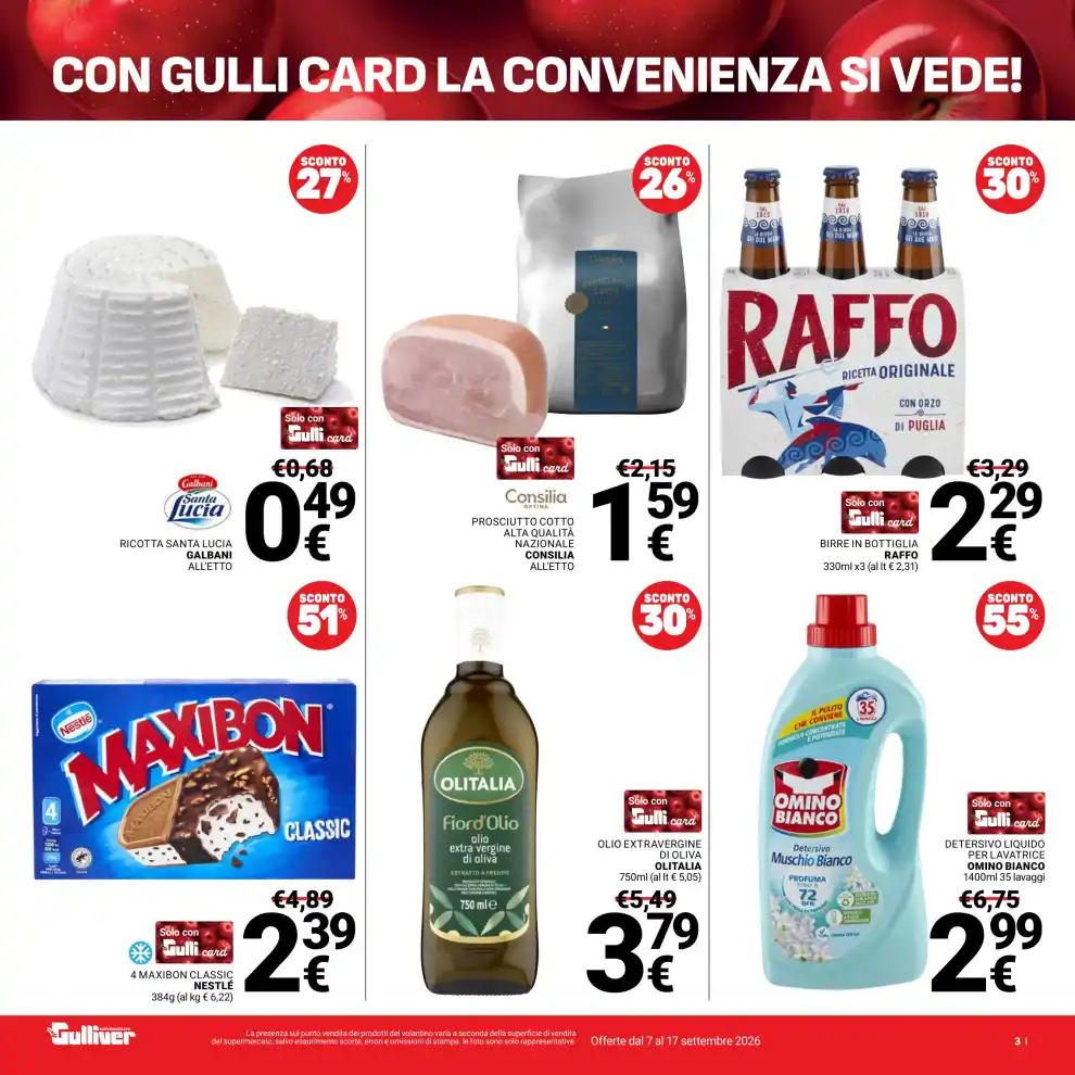 Volantino Gulliver Anniversario dal 7/9 fino al 17/9/2026