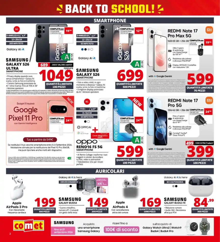Volantino Comet Back to School dal 10/9 fino al 23/9/2026