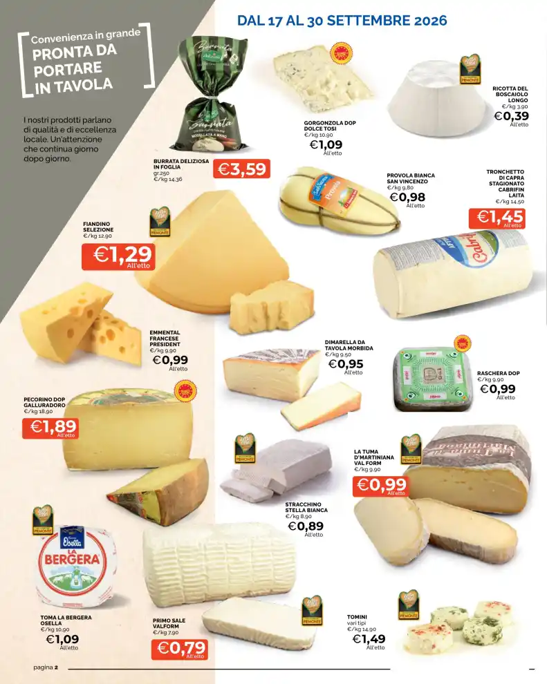 Volantino Mercatò Al costo conviene sempre dal 17/9 fino al 30/9/2026